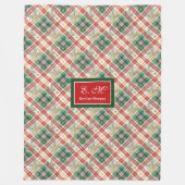 Classic red and green plaid custom name throw fleece deken (Voorkant)