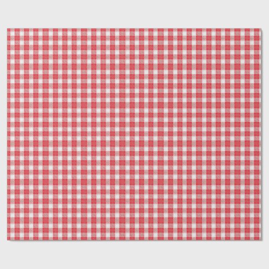 Classic Red and White Gingham Check Picnic Cadeaupapier (Vlak)