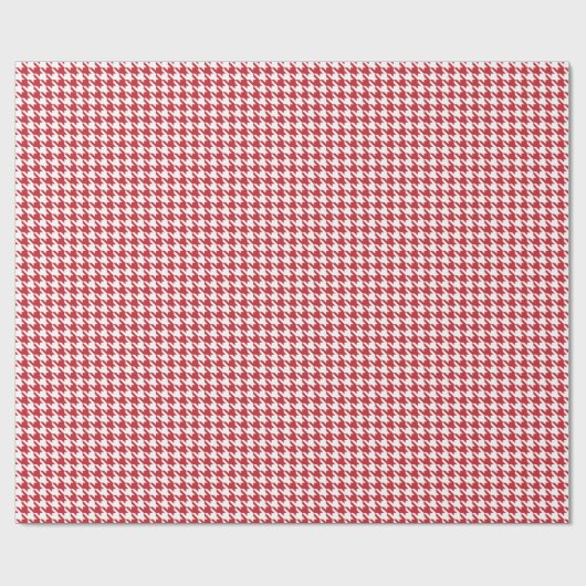 Classic Red and White Houndstooth Pattern Cadeaupapier (Vlak)