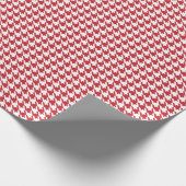 Classic Red and White Houndstooth Pattern Cadeaupapier (Hoek)