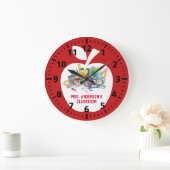 Classic Red Apple Classroom Grote Klok (Huis)