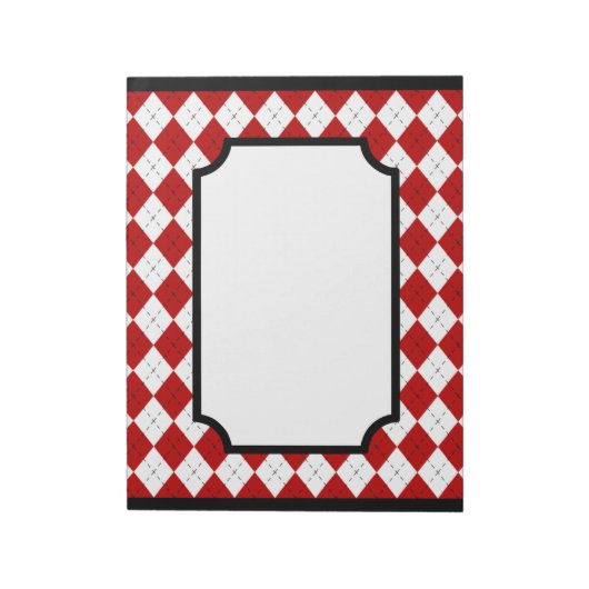 Classic Red Argyle Kitchen Notitieblok (Gedraaid)