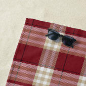 Classic Red Beige Plaid Strandlaken (In situ)