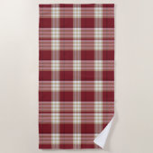 Classic Red Beige Plaid Strandlaken (Voorkant)