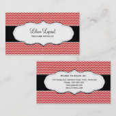 Classic Red Chevron Visitekaartje (Voorkant / Achterkant)