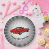 Classic Red Corvette Design Paper Party Bord (Feest)