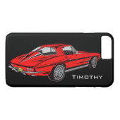Classic Red Corvette Design Smartphone coque (Dos (Horizontal))