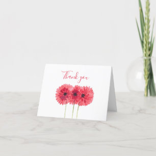 Classic Red Dahlia Floral Wedding Dank u Bedankkaart