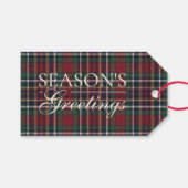 Classic Red Dark Blue Green Plaid Pattern Cadeaulabel (Voorkant (Horizontaal))
