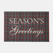 Classic Red Dark Blue Green Plaid Pattern Deurmat (Voorkant)