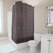 Classic Red Dark Blue Green Plaid Pattern Douchegordijn (In situ)