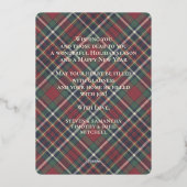 Classic Red Dark Blue Green Plaid Pattern Gold Folie Feestdagenkaart (Achterkant)