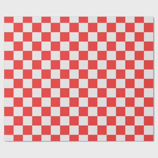 Classic Red en White Checkered Pattern Cadeaupapier (Vlak)
