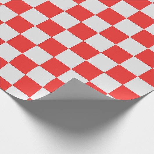 Classic Red en White Checkered Pattern Cadeaupapier (Hoek)
