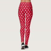 Classic Red en White Polka Dot Pattern Leggings (Achterkant)