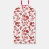 Classic Red French Toile Deer in Forest Cadeaulabel (Achterkant)