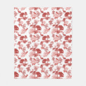 Classic Red French Toile Deer Pattern Fleece Deken (Voorkant)