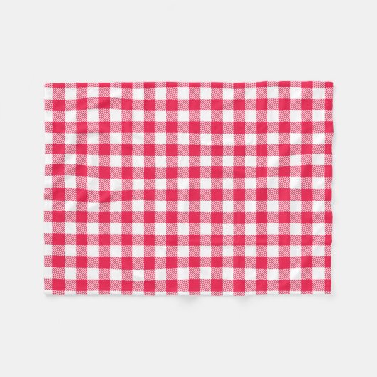 Classic Red Gingham Country Patroon Fleece Deken (Voorkant (Horizontaal))