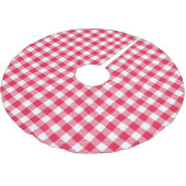 Classic Red Gingham Country Patroon Kerstboom Rok (Gekanteld)
