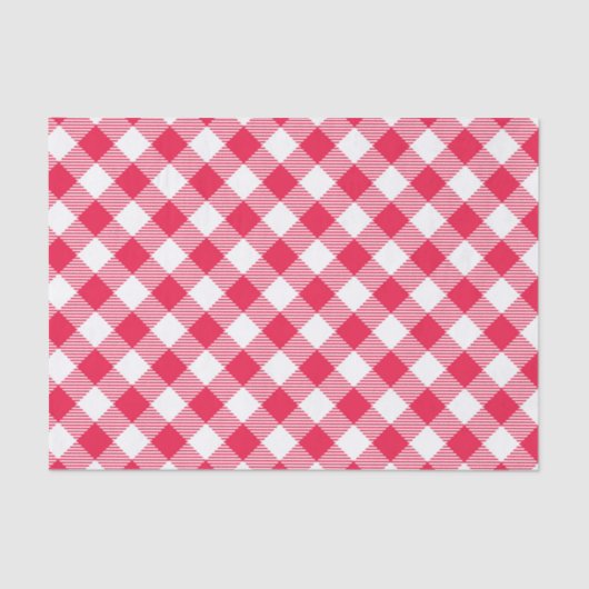 Classic Red Gingham Country Patroon Tissuepapier (Voorkant)