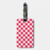 Classic Red Gingham Country Pattern Bagagelabel (Achterkant verticaal)