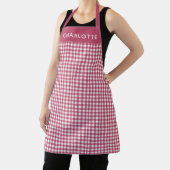 Classic Red Gingham Pset Pattern gepersonaliseerd Schort (Insitu)