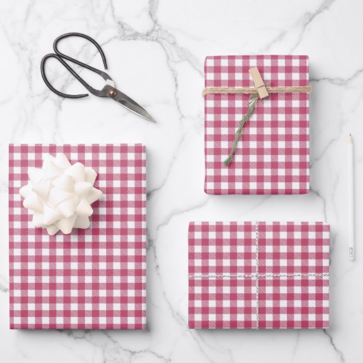 Classic Red Gingham Pset Pattern Inpakpapier Vel (Voorkant)