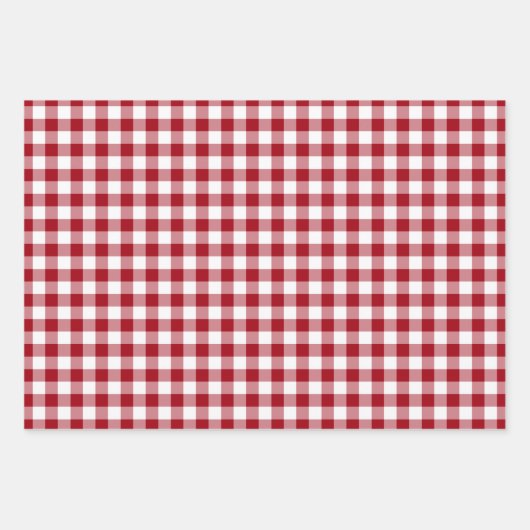 Classic Red Gingham Pset Pattern Inpakpapier Vel (Voorkant 2)