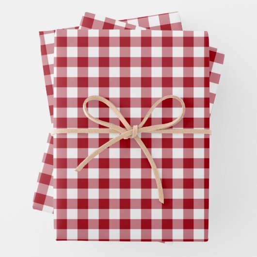 Classic Red Gingham Pset Pattern Inpakpapier Vel (In situ)