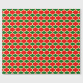 Classic Red Green en Faux Gold Ogee Pattern Cadeaupapier (Vlak)
