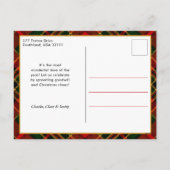 Classic Red, Green, Gold Christmas Plaid 1-Photo Feestdagenkaart (Achterkant)