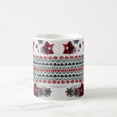 Classic Red & Green Nordic Knit Pattern Magische Mok (Center)