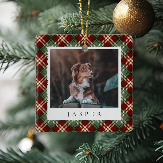 Classic Red Green Pset Personalized Pet Dog Foto Keramisch Ornament
