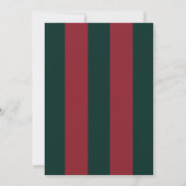 Classic red green stripe Christmas Invitation (Dos)
