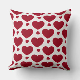 Classic Red Heart Pattern Cotton Throw Pillow Kussen