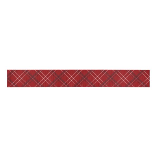 Classic red holiday plaid festive Christmas Grosgrain Lint (Voorkant)