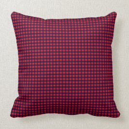 Classic Red Navy Blue Gingham Pattern Sierkussen