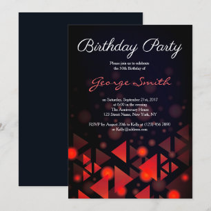 Classic Red Old School Invitation de fête d'annive