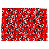 Classic Red Paisley Print Bandana Pattern Occasion Groot Cadeauzakje (Achterkant)