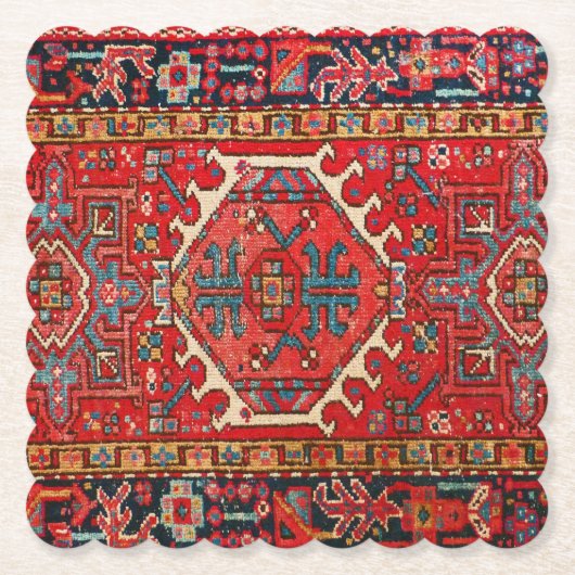 Classic Red Persian Oriental Rug Kartonnen Onderzetters (Voorkant)