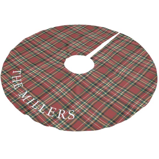 Classic Red Plaid Christmas Personalized Holiday Kerstboom Rok (Gekanteld)