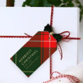 Classic Red Plaid Gepersonaliseerde Kerst Cadeaulabel