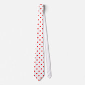 Classic Red Polka Dot Pattern op wit Stropdas (Voorkant)