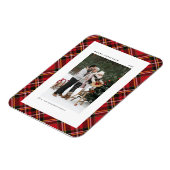 Classic Red Pset Pattern Merry kerstfoto Magneet (Linkerzijde)
