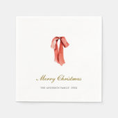Classic Red Ribbon Holiday Servet (Voorkant)
