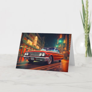 Classic Red Ride Cinematic Auto's Blank Note Kaart