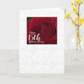 Classic Red Rose 15e bruiloft Jubileum Kaart (Gele Bloem)