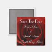 Classic Red Rose Save the Date Wedding Magnet Magneet (Voorkant / Achterkant)