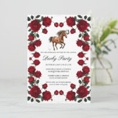 Classic Red Rose Wreath Kentucky Derby Invitation  (Debout devant)