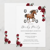 Classic Red Rose Wreath Kentucky Derby Invitation  (Devant / Derrière)